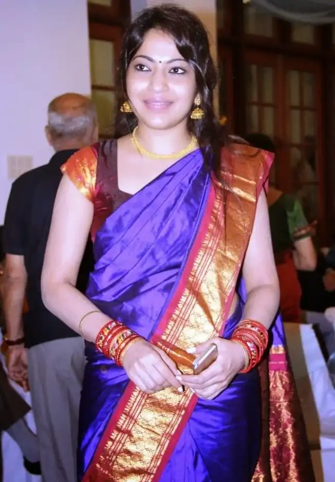 Indian Television Actress Ramya In Traditional Blue Saree